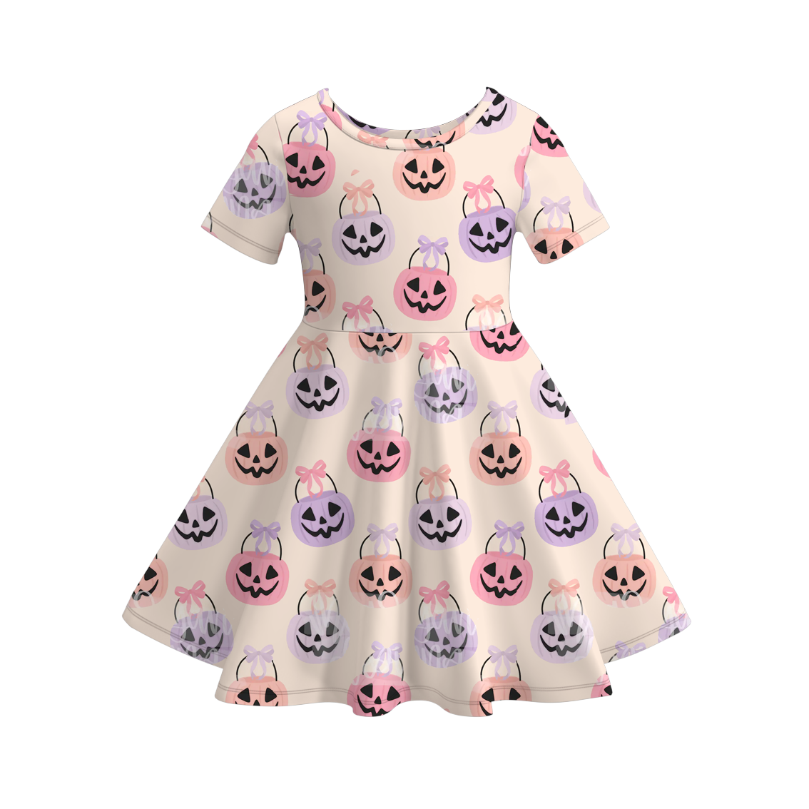 (Pre Order)Family Halloween Pumpkin Print Dress,Set&Romper