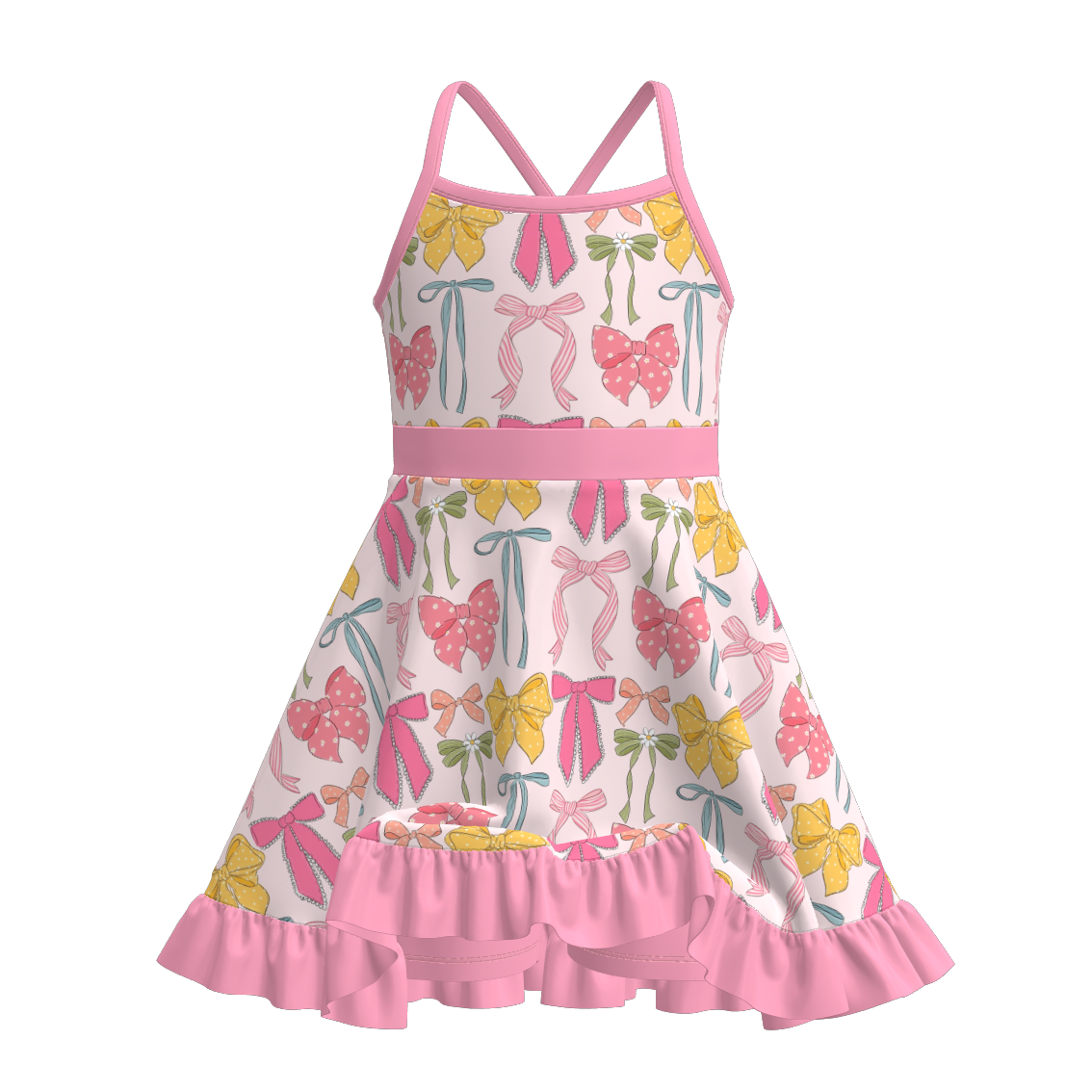 (Pre Order)Girls Spring and Summer Print Skort Dress
