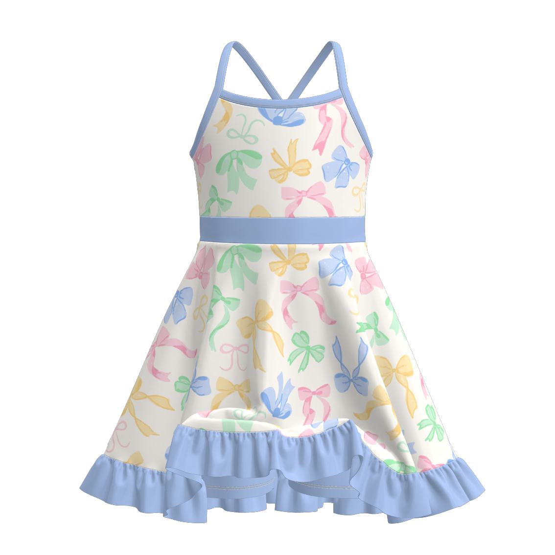 (Pre Order)Girls Spring and Summer Print Skort Dress