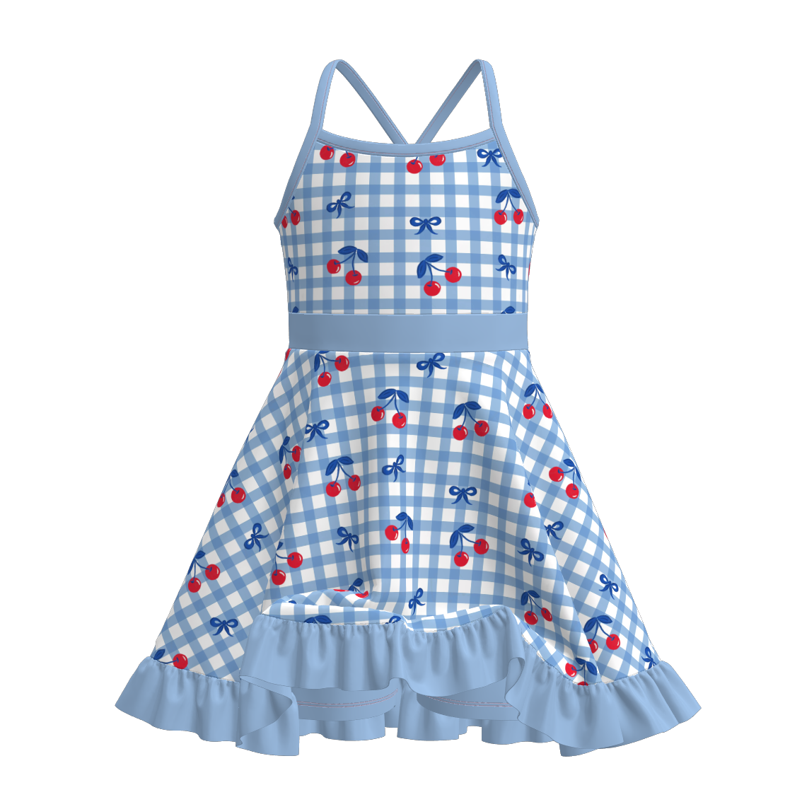 (Pre Order)Girls Spring and Summer Print Skort Dress