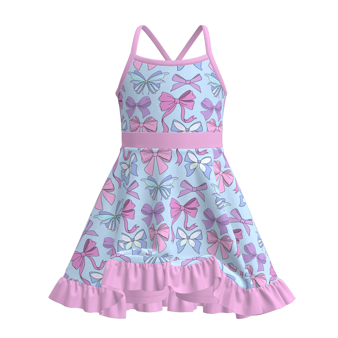 (Pre Order)Girls Spring and Summer Print Skort Dress