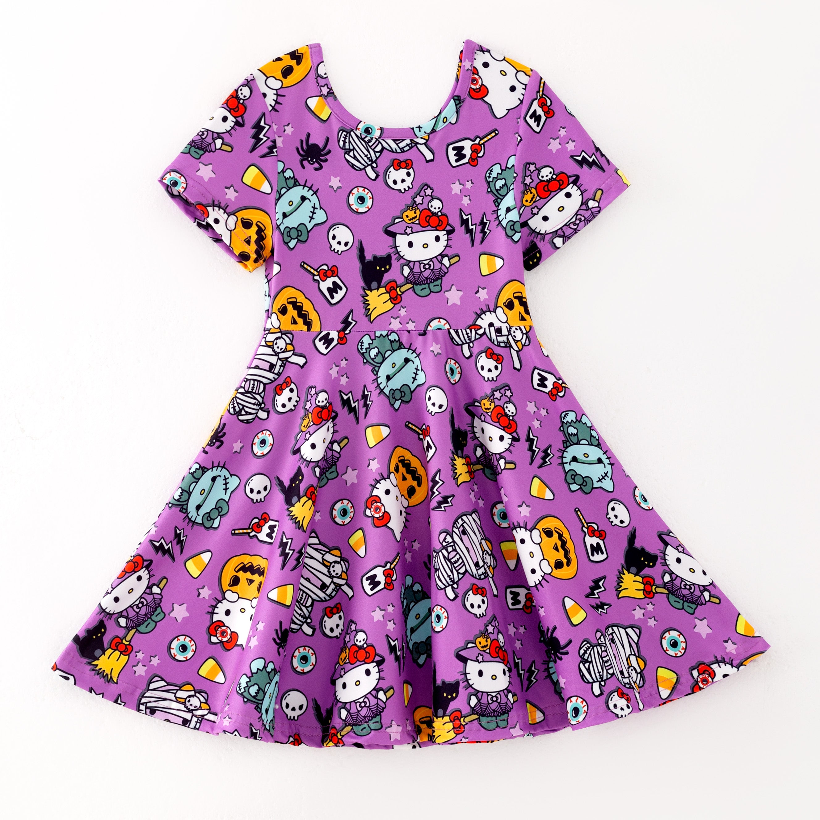 (Pre Order,Prepack Zone)Girls Halloween Witch Print Dress