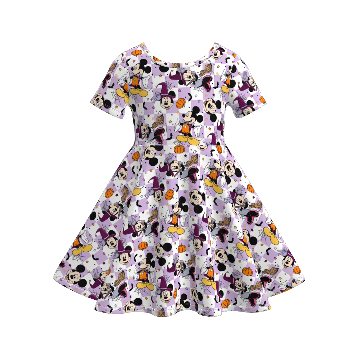 (Pre Order)Girls Halloween Cartoon Print Dress