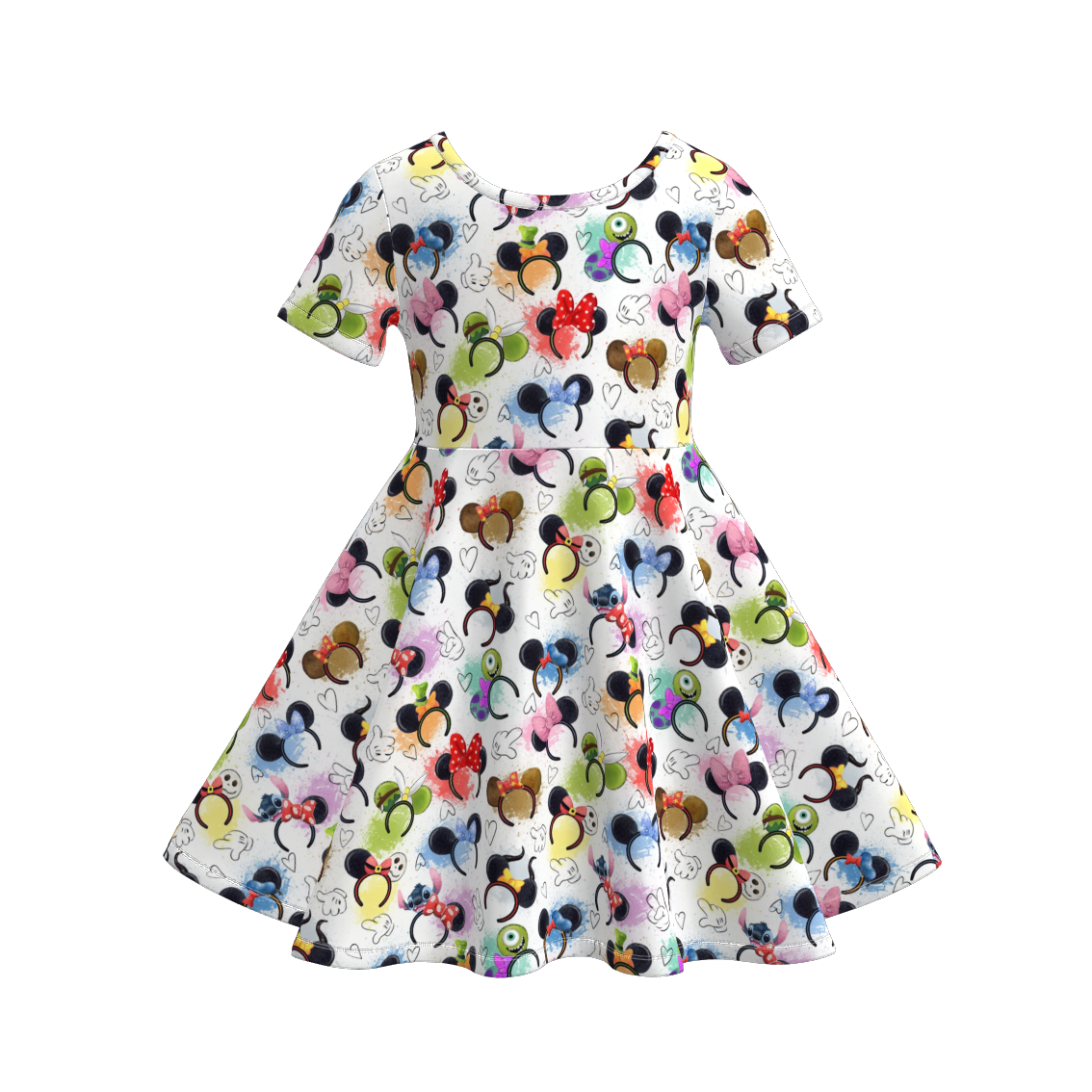 (Pre Order)Girls Halloween Cartoon Print Dress