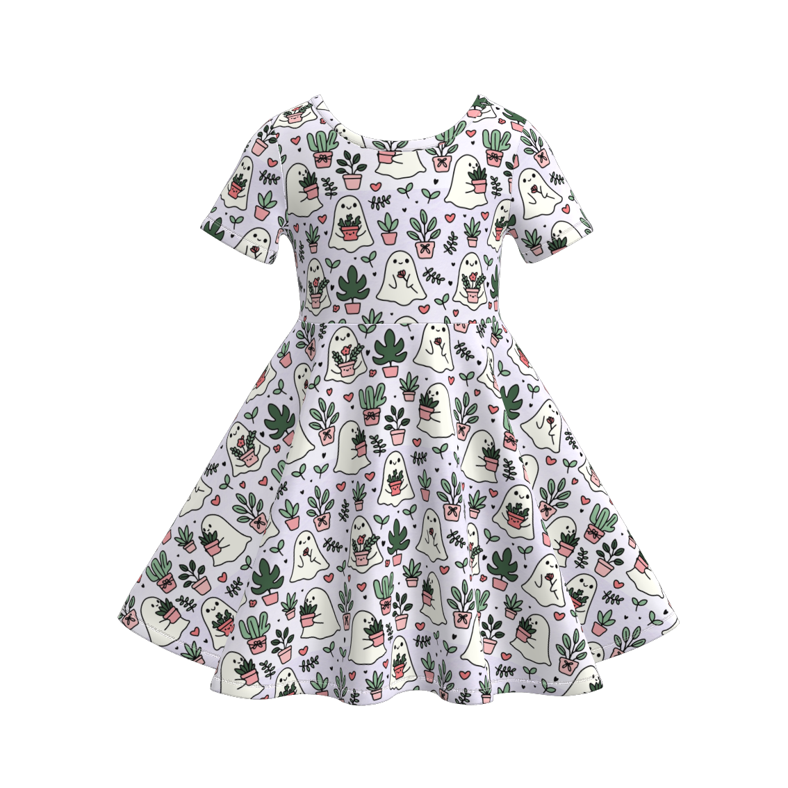 (Pre Order)Girls Halloween Cartoon Print Dress