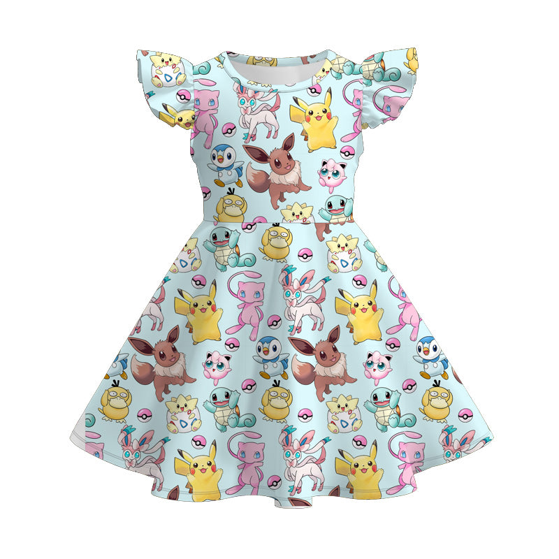 (Pre Order)Siblings Summer Cartoon Print Dress,Set&Top