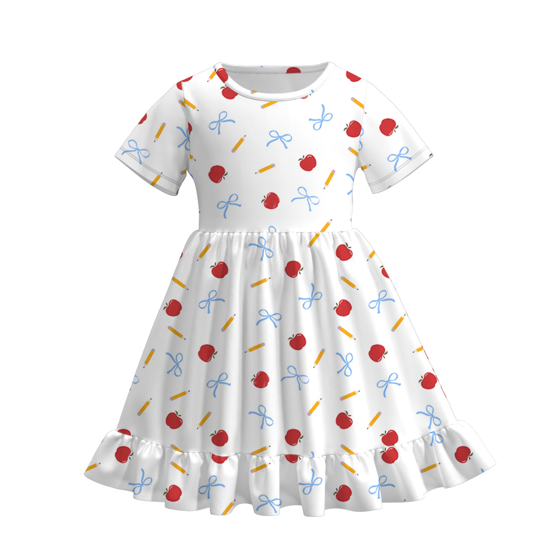 (Pre Order)Girls Summer Back To School Print Dress