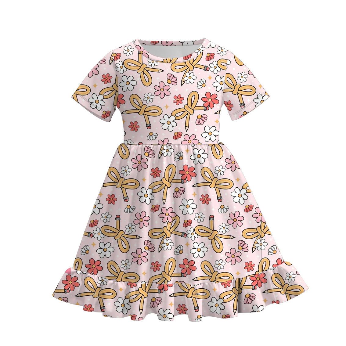 (Pre Order)Girls Summer Back To School Print Dress