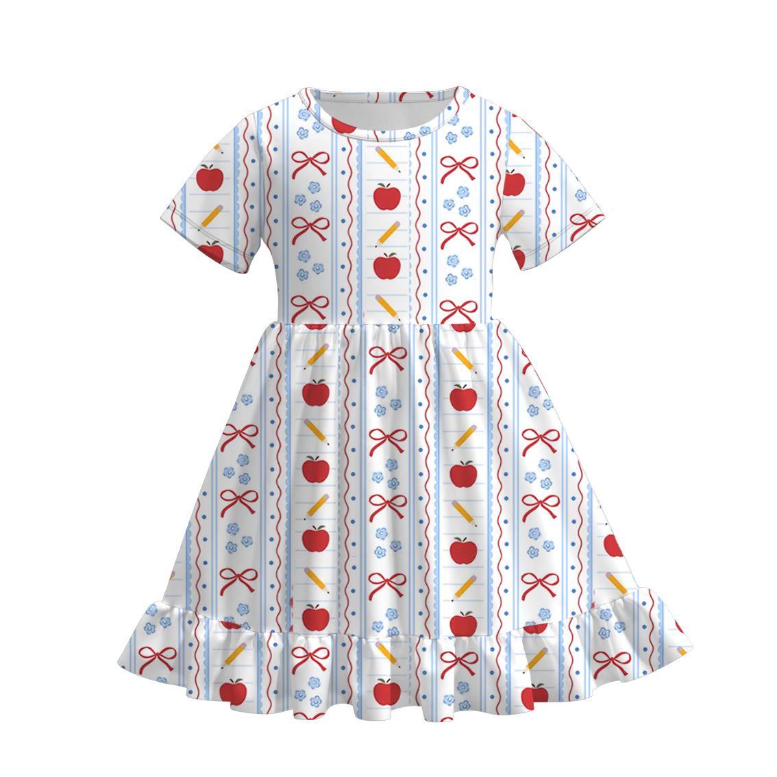 (Pre Order)Girls Summer Back To School Print Dress