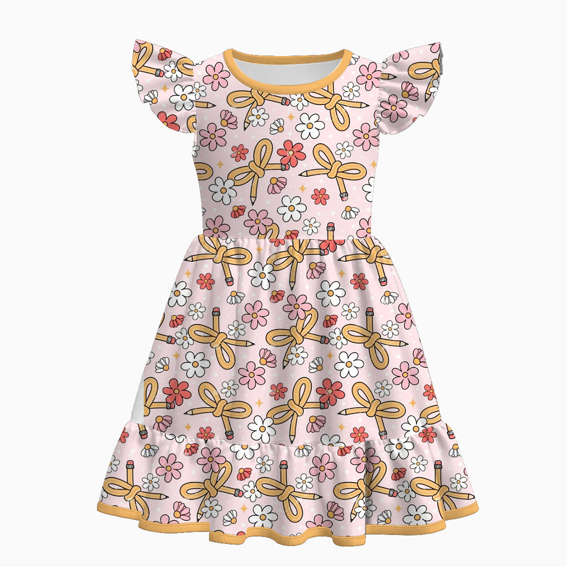 (Pre Order)Girls Summer Back To School Print Dress