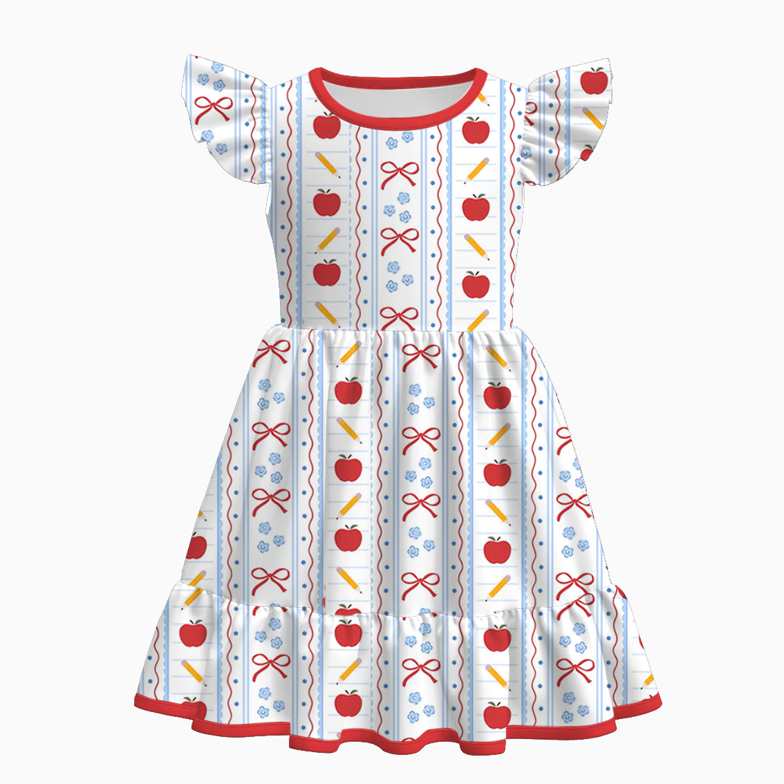 (Pre Order)Girls Summer Back To School Print Dress