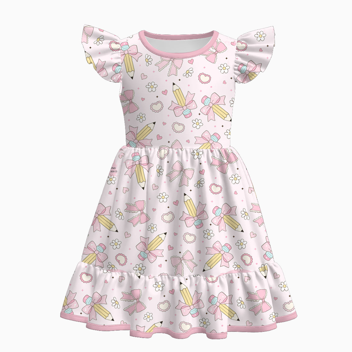 (Pre Order)Girls Summer Back To School Print Dress
