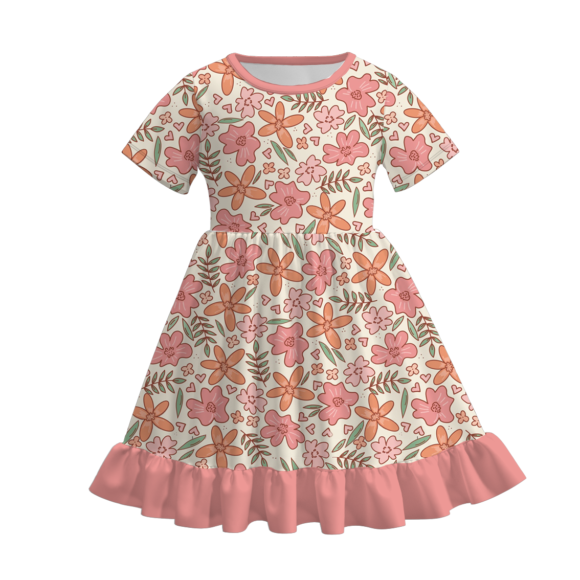 (Pre Order)Girls Spring&Summer Bow Print Dress