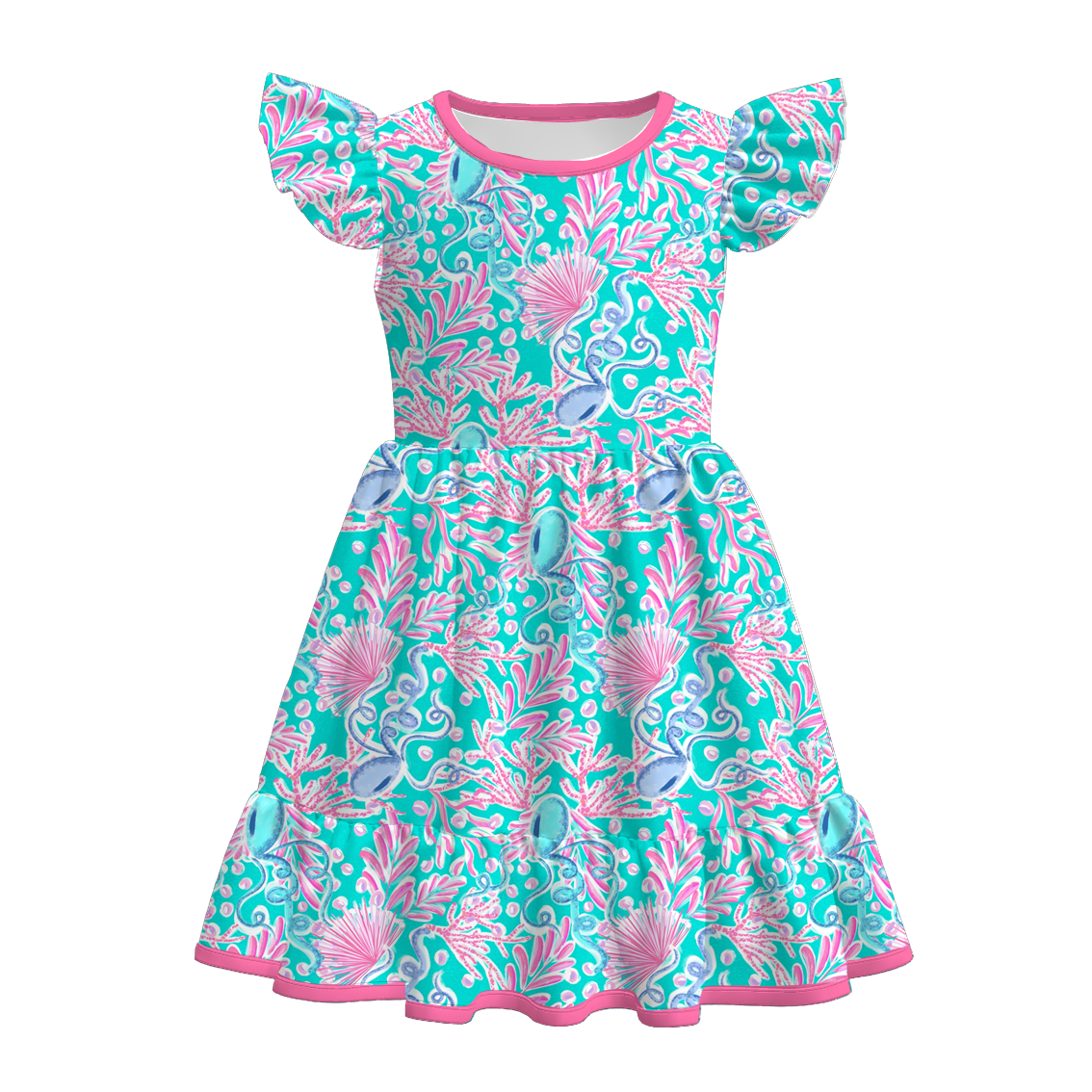 (Pre Order)Girls Spring&Summer Animals Print Dress