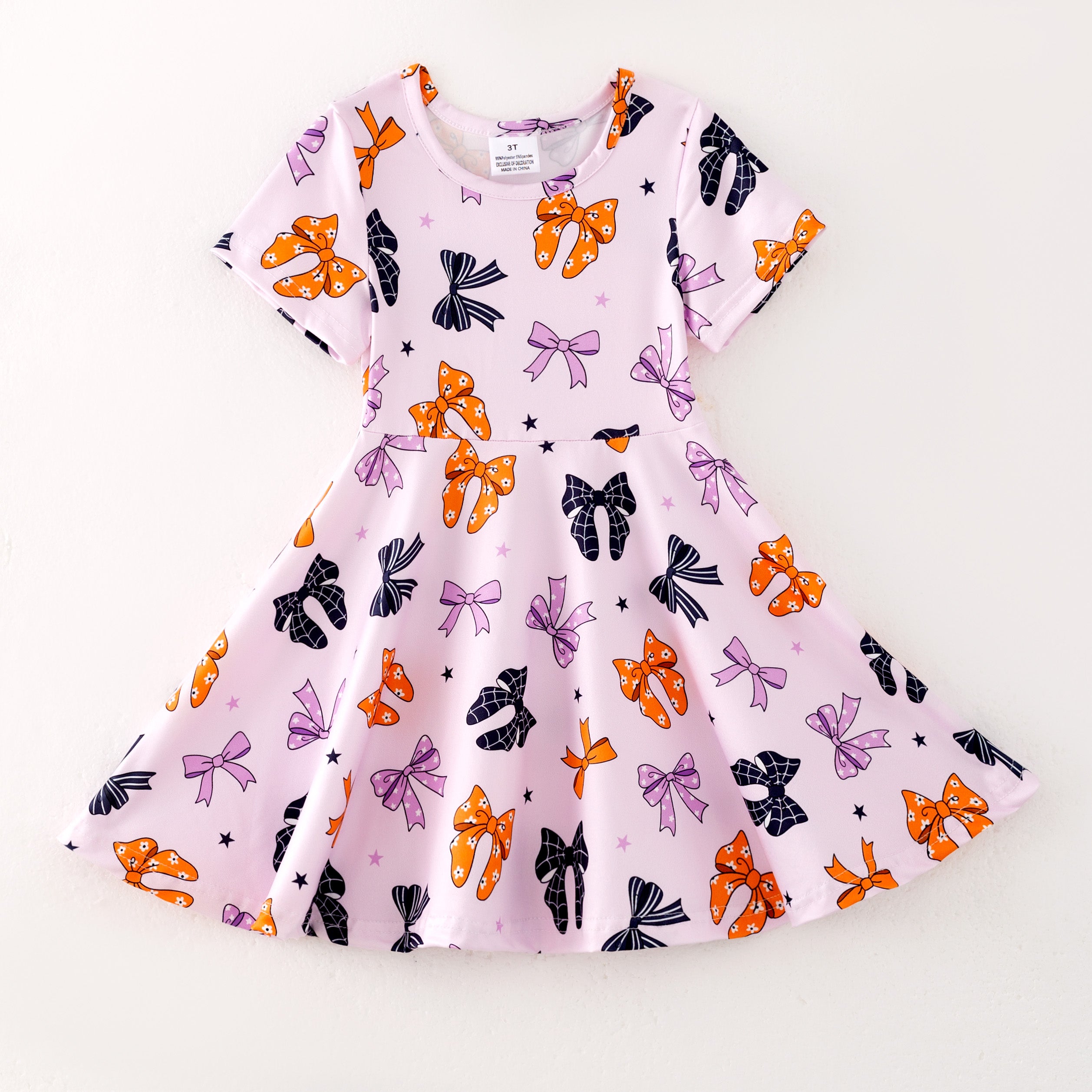(Pre Order,Prepack Zone)Girls Halloween Cartoon Print Dress