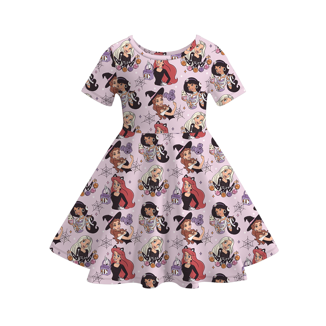 (Pre Order)Family Halloween Princess Print Dress,Set&Romper