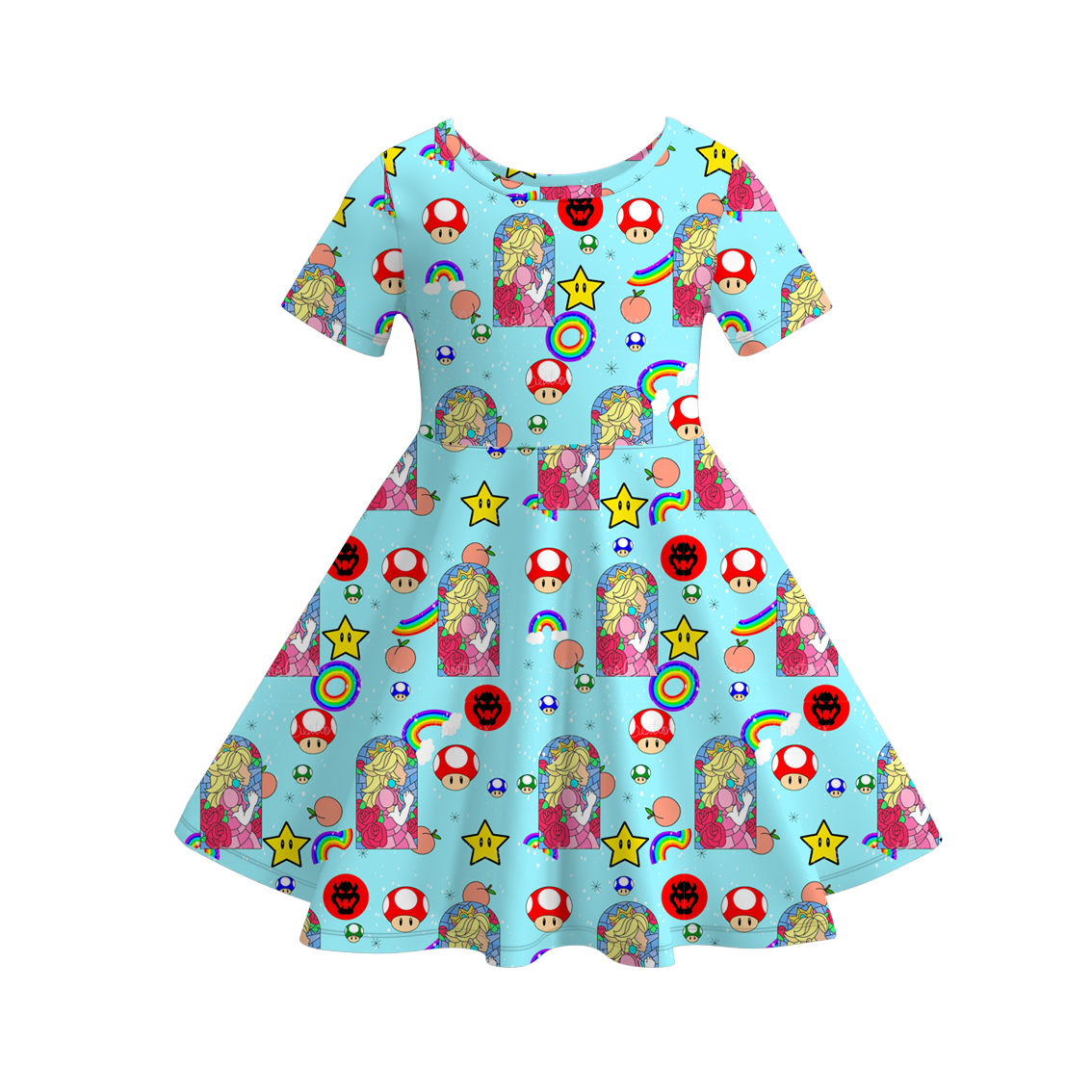 (Pre Order)Girls Spring&Summer Cartoon Print Dress