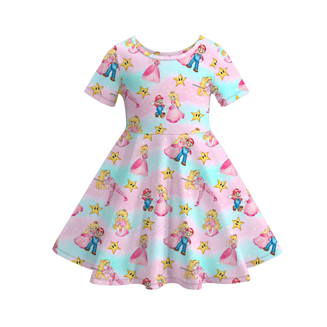 (Pre Order)Girls Spring&Summer Cartoon Print Dress