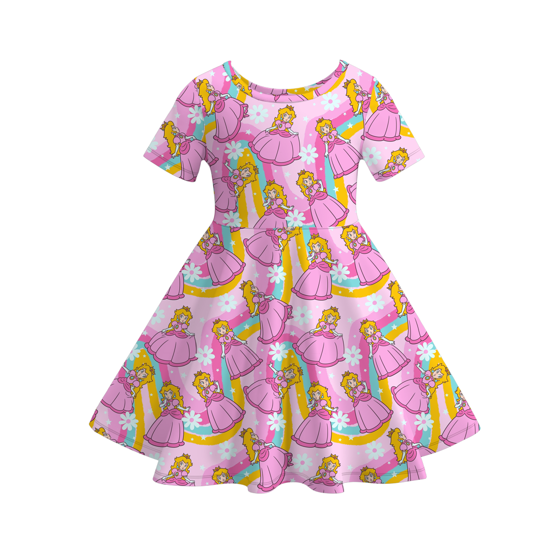 (Pre Order)Girls Spring&Summer Cartoon Print Dress