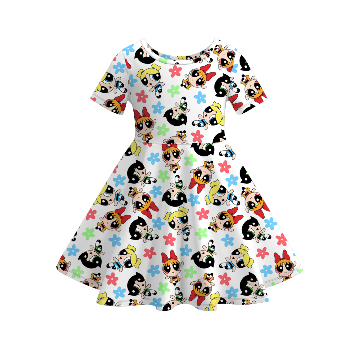 (Pre Order)Girls Spring&Summer Cartoon Print Dress