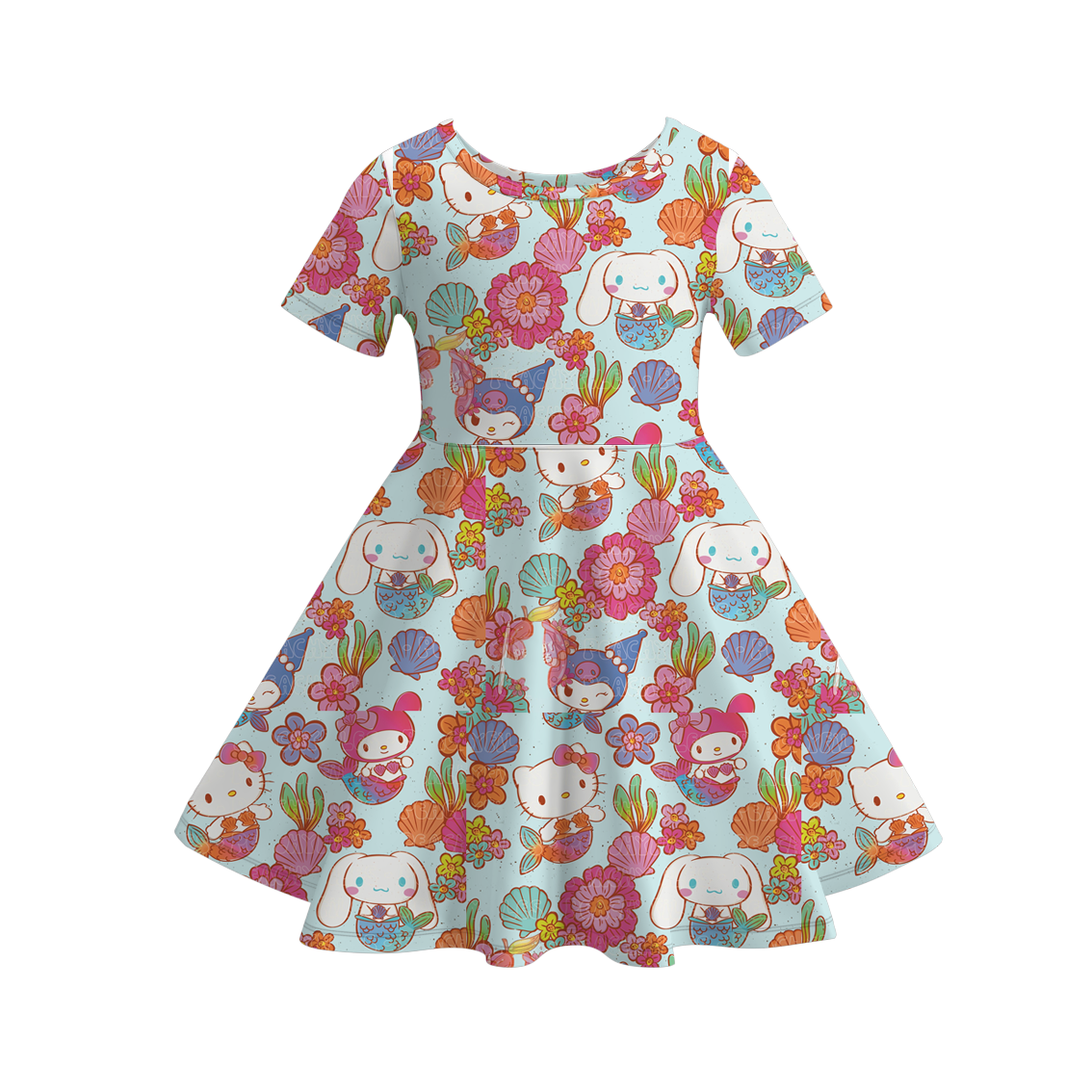 (Pre Order)Girls Spring&Summer Cartoon Print Dress