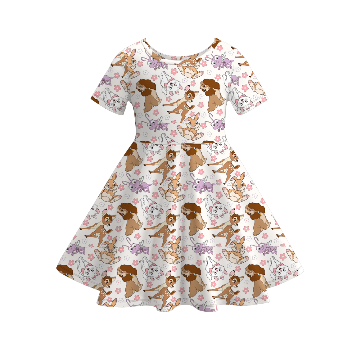 (Pre Order)Girls Spring&Summer Cartoon Print Dress