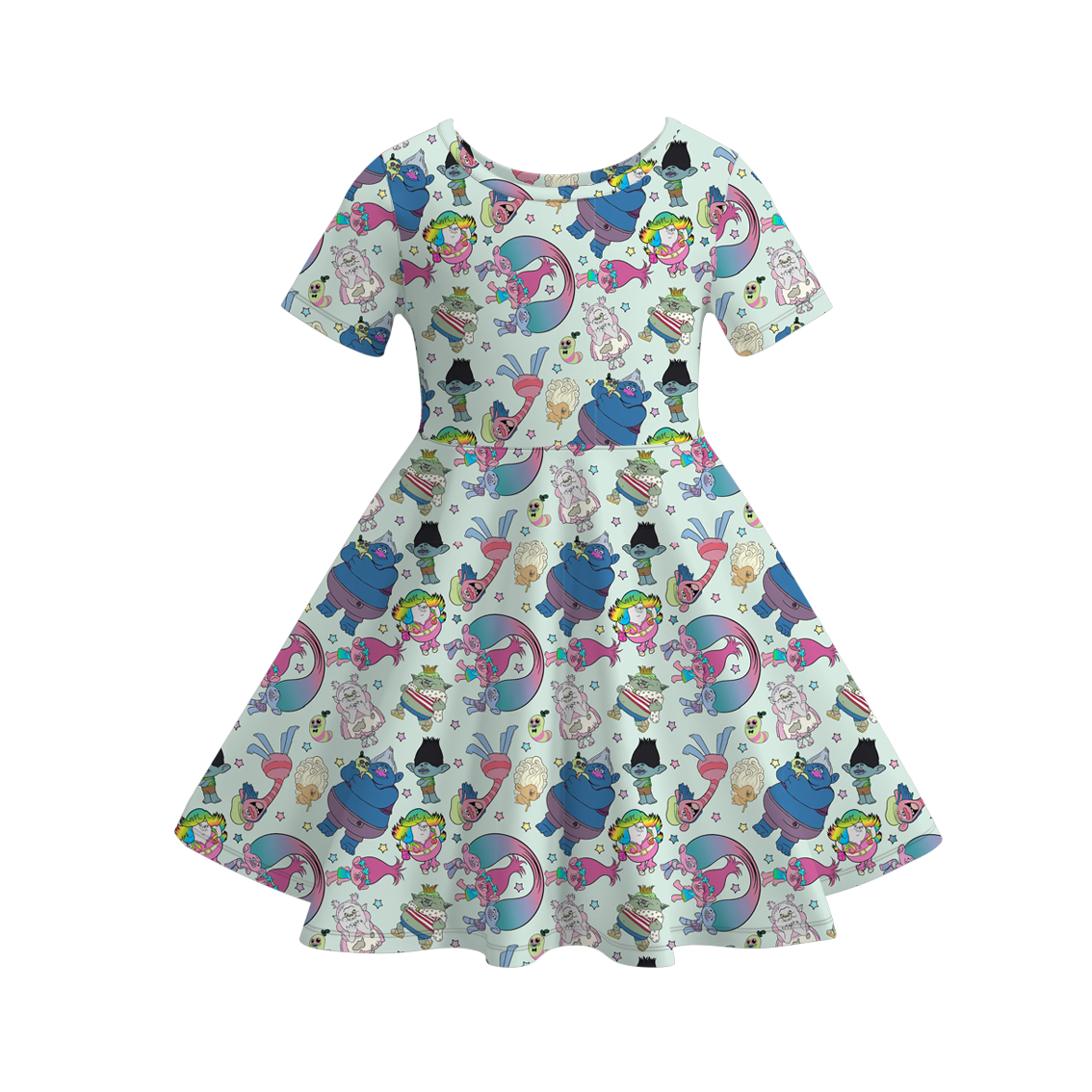 (Pre Order)Girls Spring&Summer Cartoon Print Dress