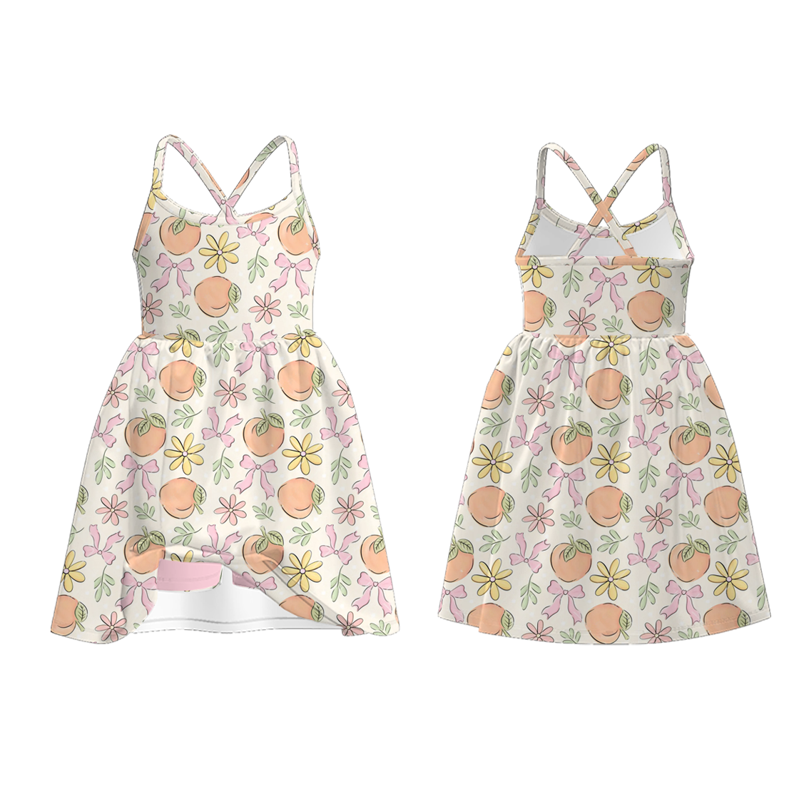 (Pre Order)Girls Spring&Summer Cartoon Print Skort Dress