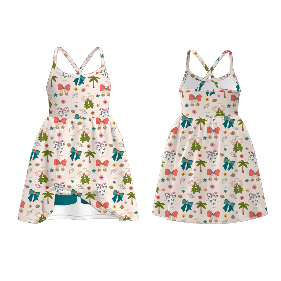 (Pre Order)Girls Spring&Summer Cartoon Print Skort Dress