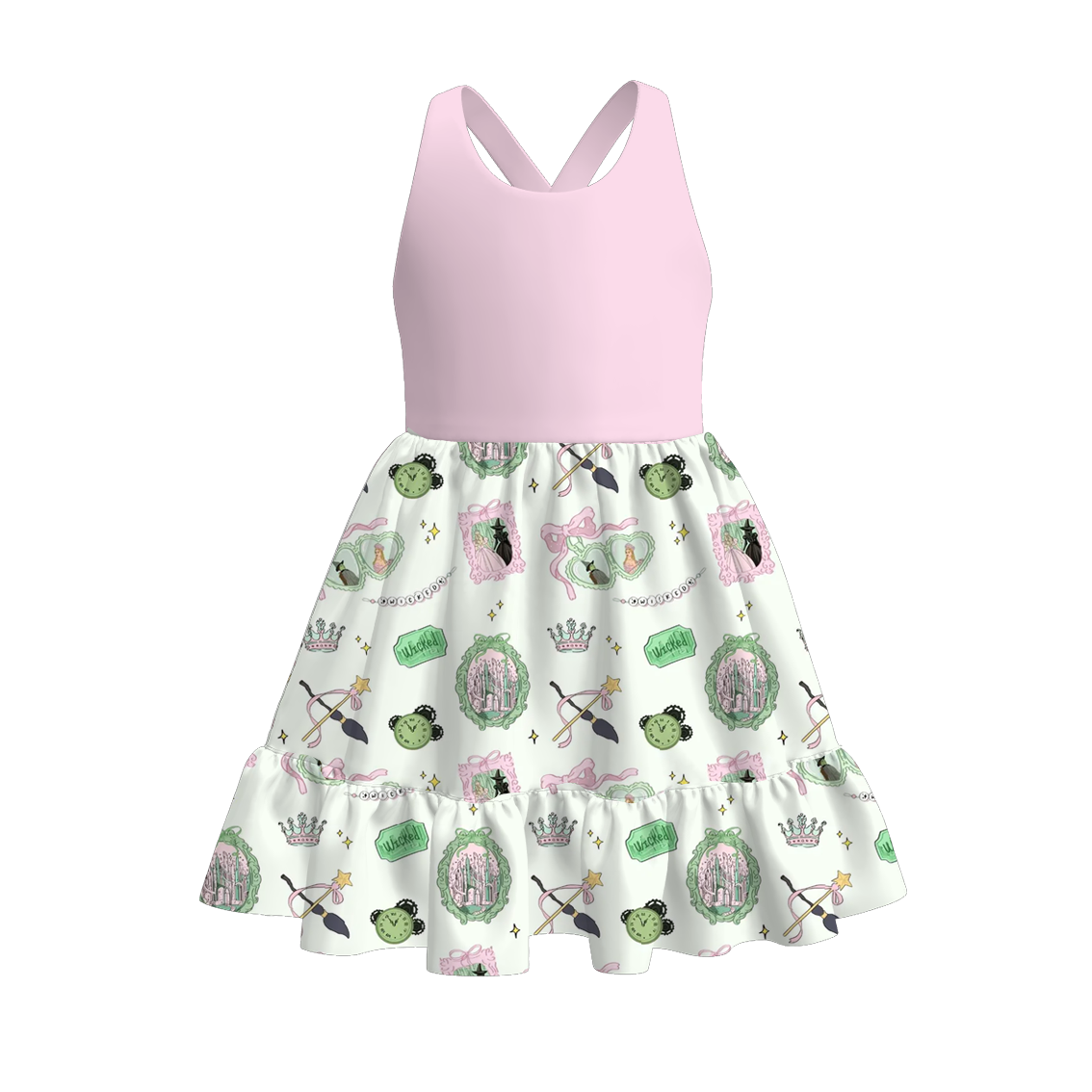 (Pre Order)Mommy and Me Summer Character Print Dress&Set