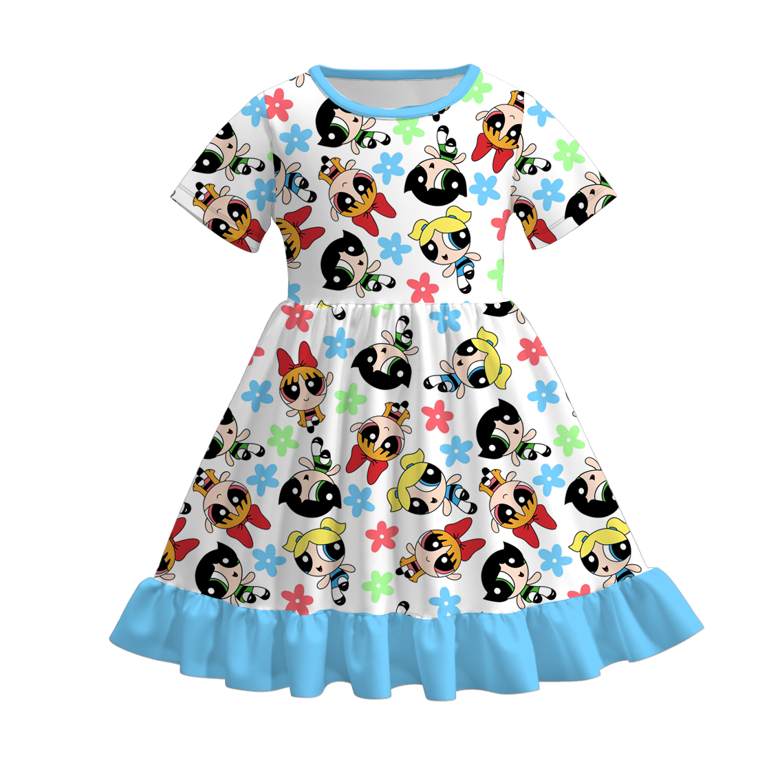 (Pre Order)Girls Spring&Summer Cartoon Print Dress