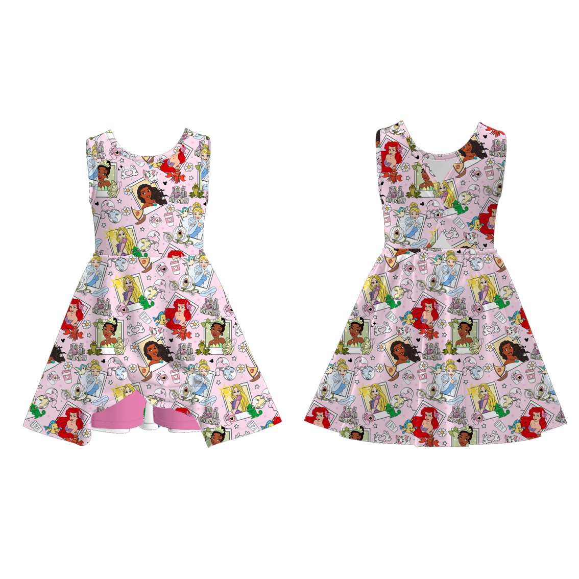 (Pre Order)Family Spring&Summer Princess Print Dress,Set&Romper