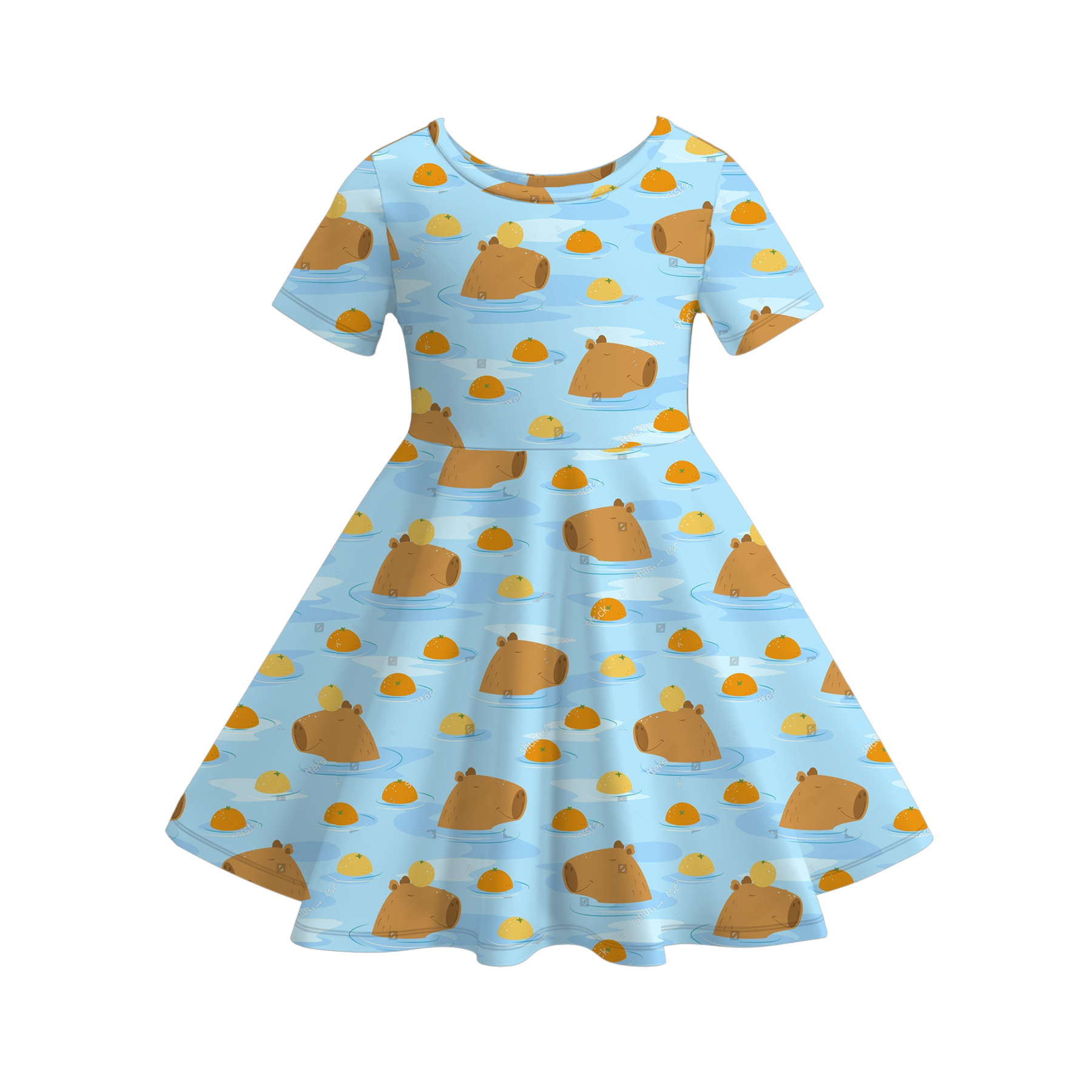 (Pre Order)Family Spring&Summer Cartoon Print Dress,Top&Romper