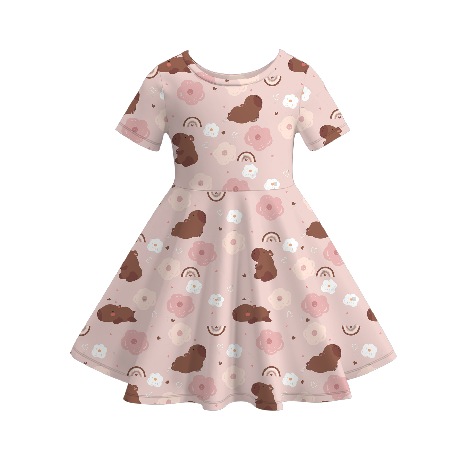 (Pre Order)Girls Spring&Summer Cartoon Print Dress