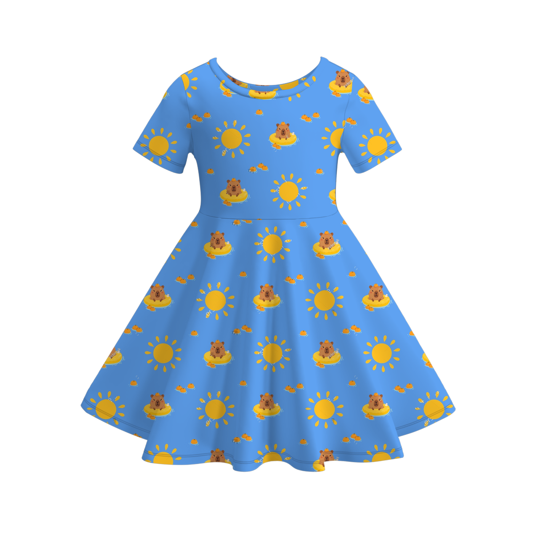 (Pre Order)Girls Spring&Summer Cartoon Print Dress