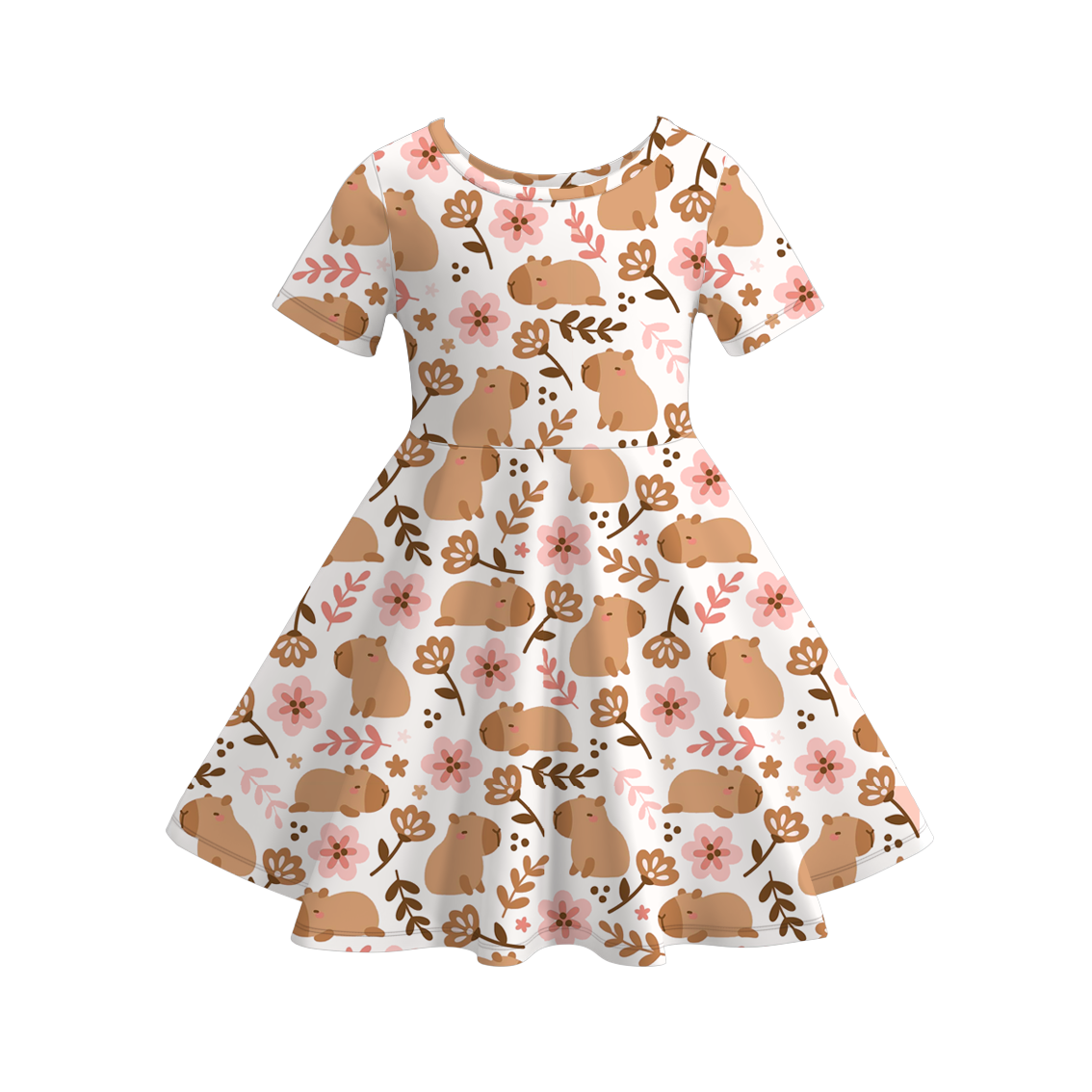 (Pre Order)Girls Spring&Summer Cartoon Print Dress&Set