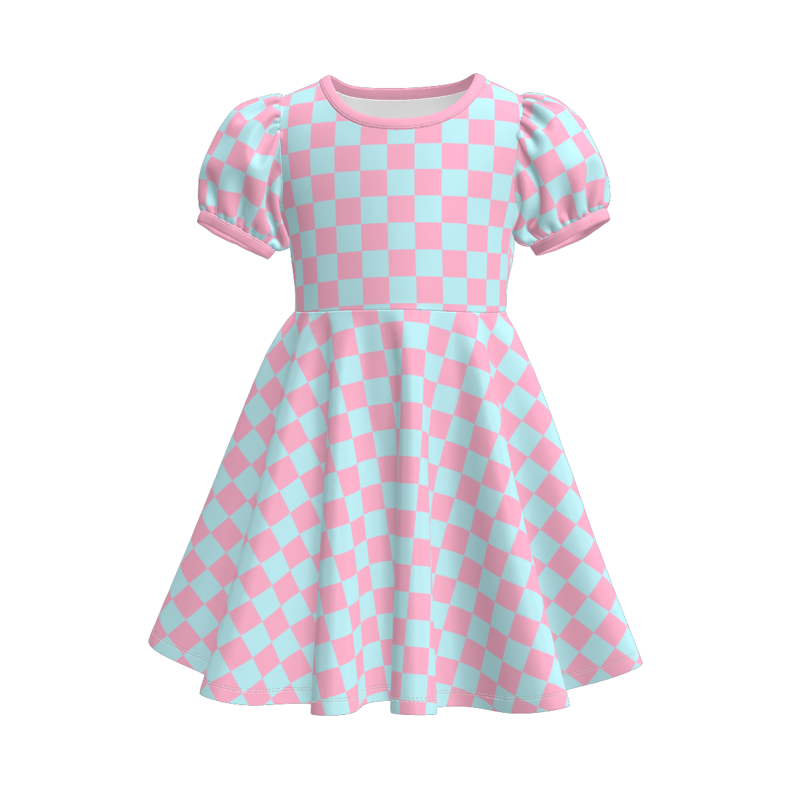 (Pre Order)Girls Halloween Checkerboard Print Dress