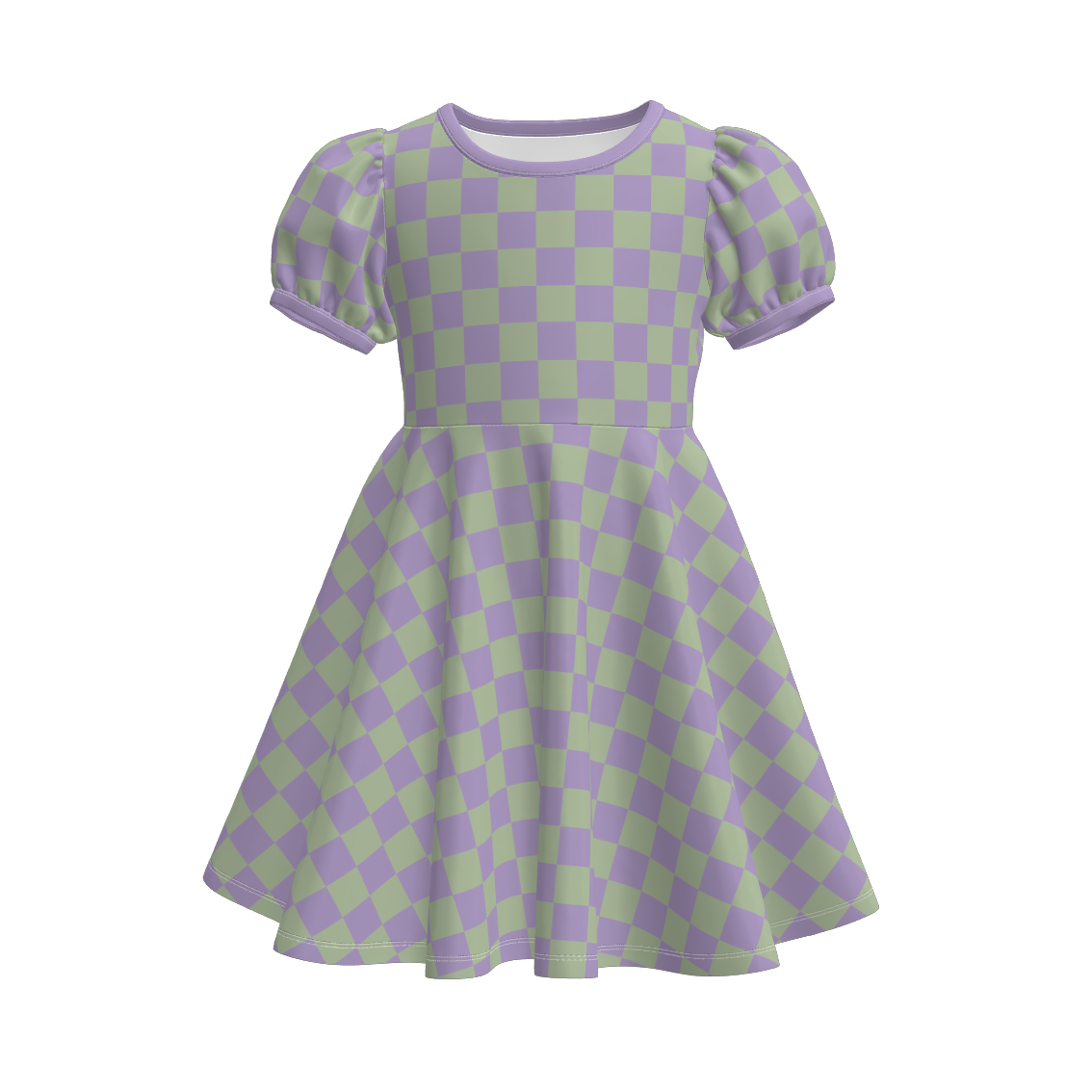 (Pre Order)Girls Halloween Checkerboard Print Dress
