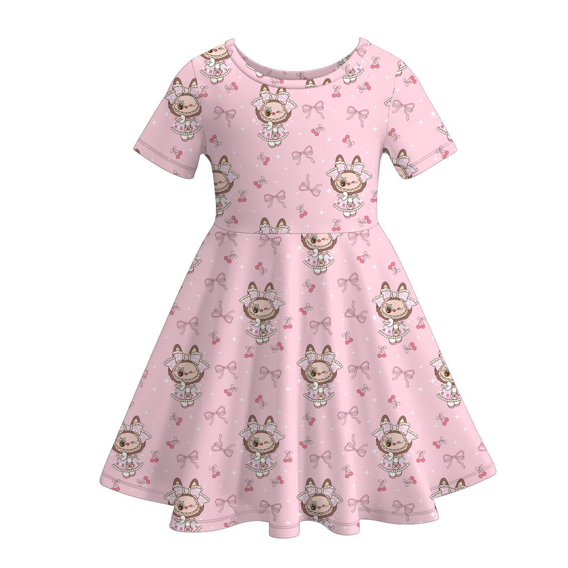 (Pre Order)Girls Spring&Summer Cartoon Print Dress
