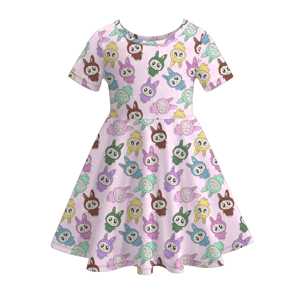 (Pre Order)Girls Spring&Summer Cartoon Print Dress