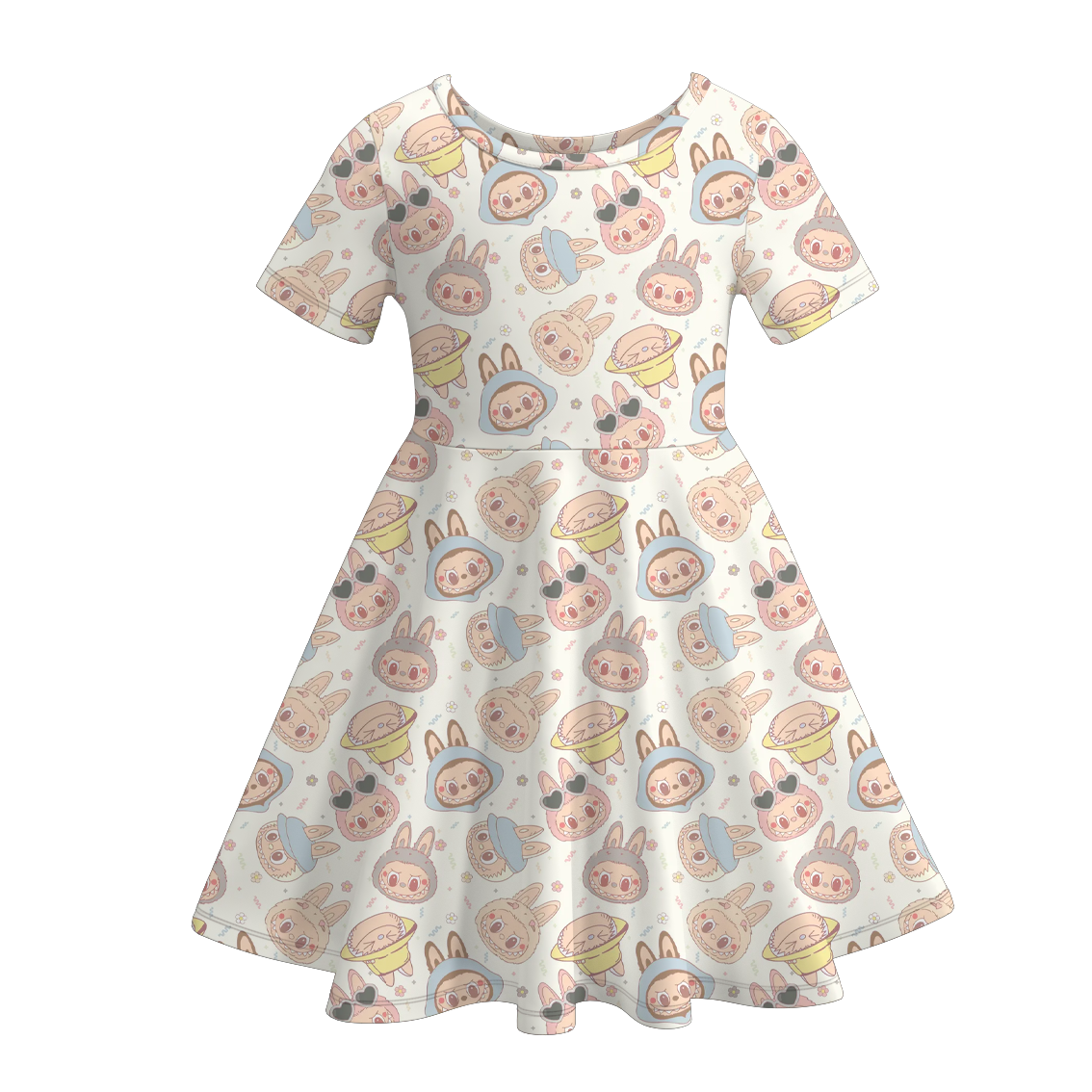 (Pre Order)Girls Spring&Summer Cartoon Print Dress