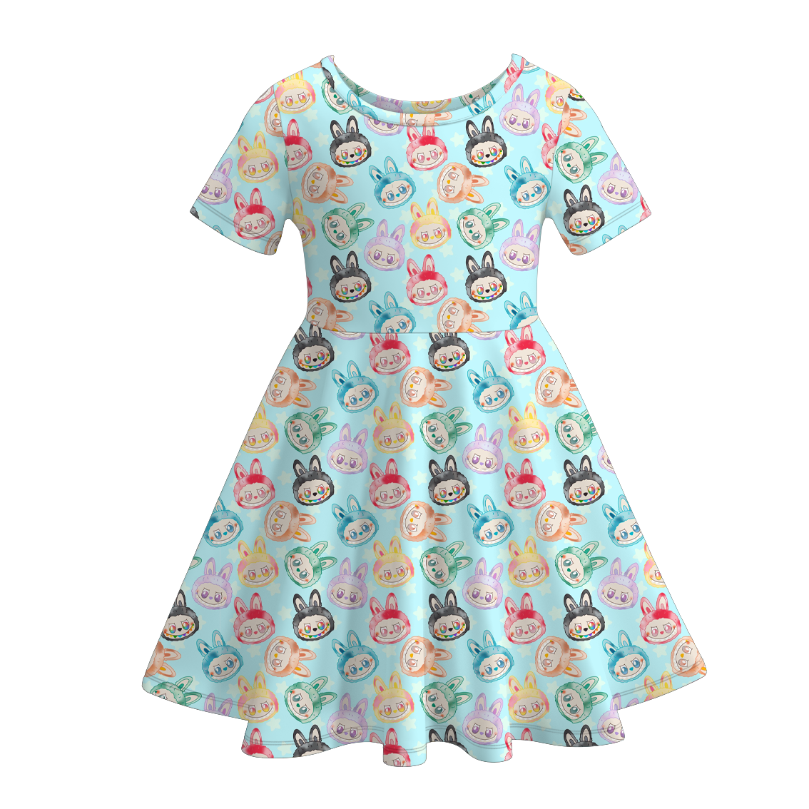 (Pre Order)Girls Spring&Summer Cartoon Print Dress