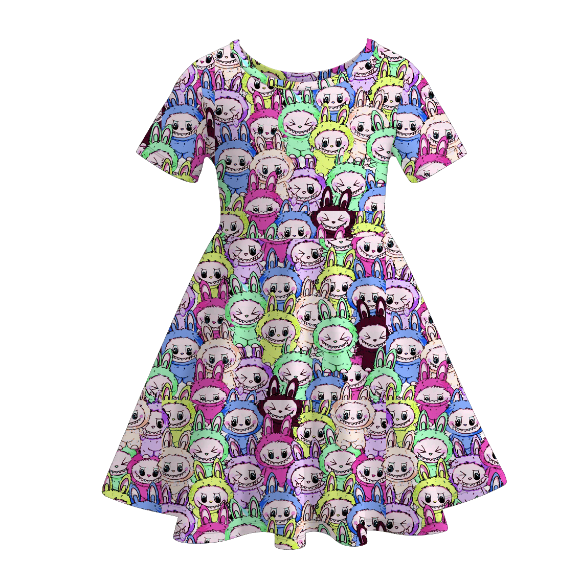 (Pre Order)Girls Spring&Summer Cartoon Print Dress