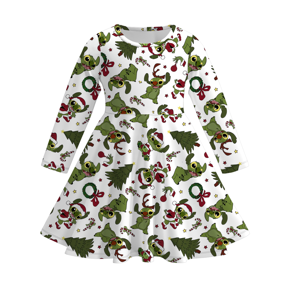 (Pre Order)Family Christmas Cartoon Print Dress,Pajamas&Romper