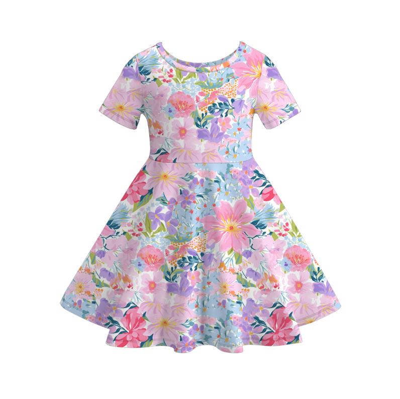 (Pre Order)Mommy and Me Fall Floral Print Dress