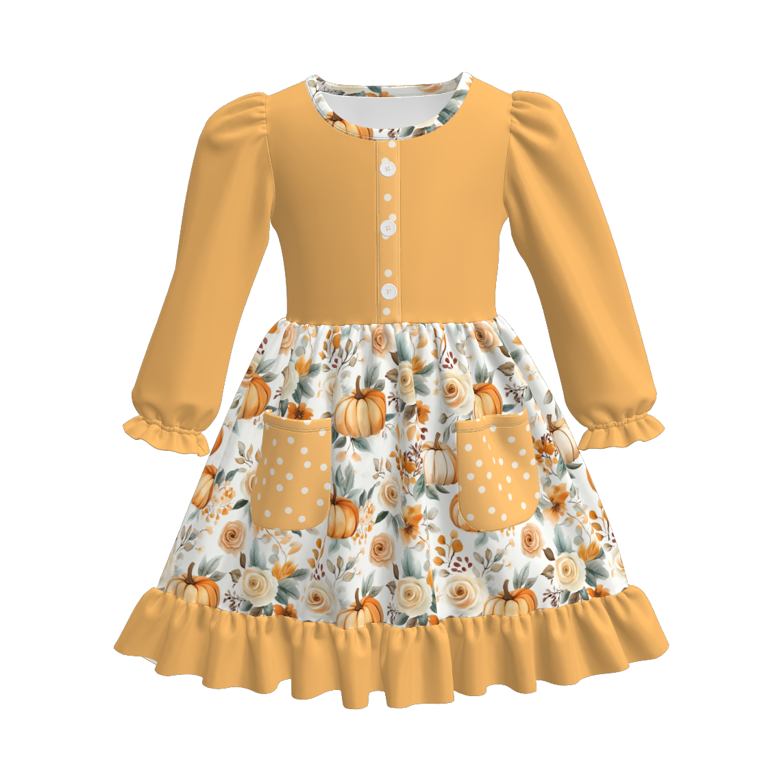 (Pre Order)Family Fall Pumpkin Print Dress,Set&Romper