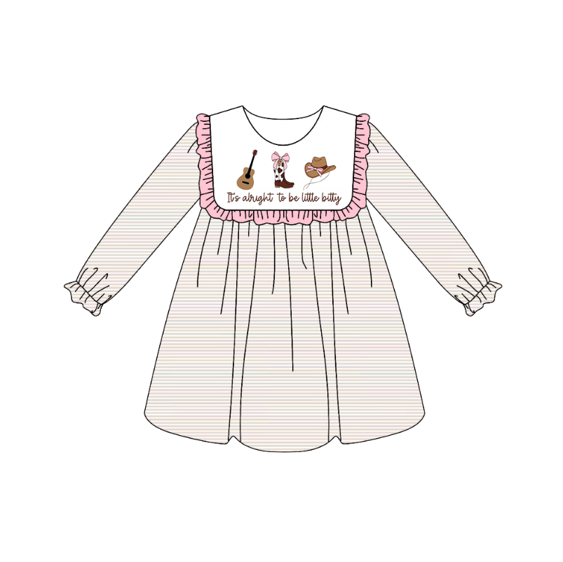 (Pre Order)Girls Fall Cowboy Embroidery Dress