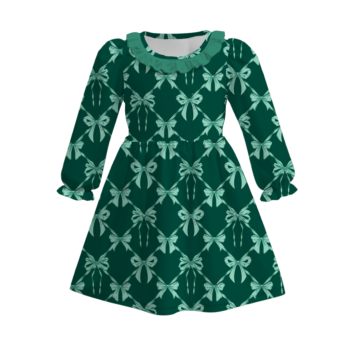 (Pre Order)Family Christmas Bow Print Dress,Set&Romper