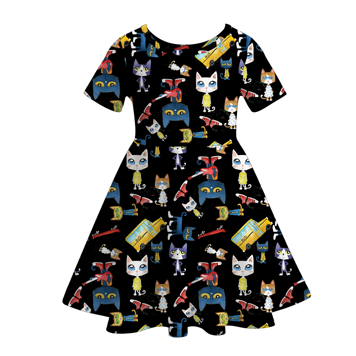 (Pre Order)Girls Fall Cartoon Print Dress
