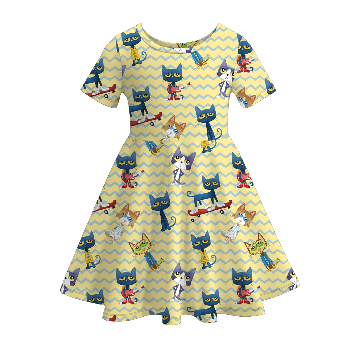 (Pre Order)Girls Fall Cartoon Print Dress